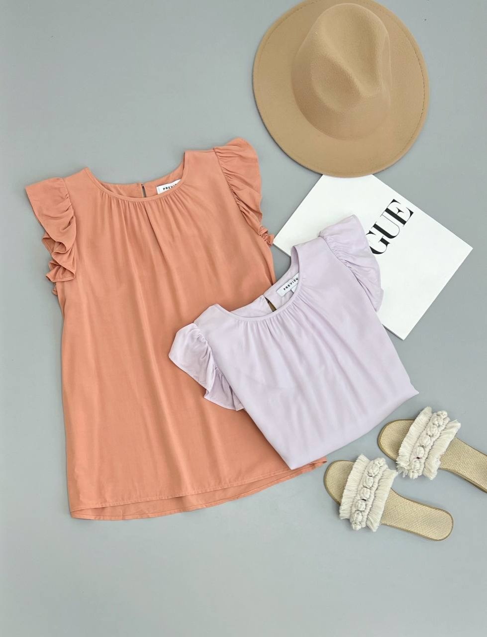 تاپ نخ آستین چین دار کد 2648