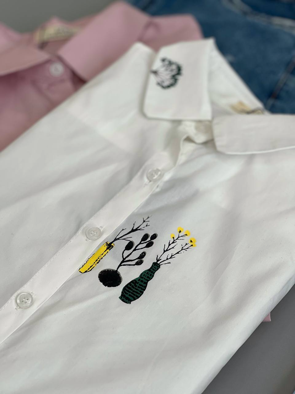 شومیز کتان کاغذی مینیمال 2649