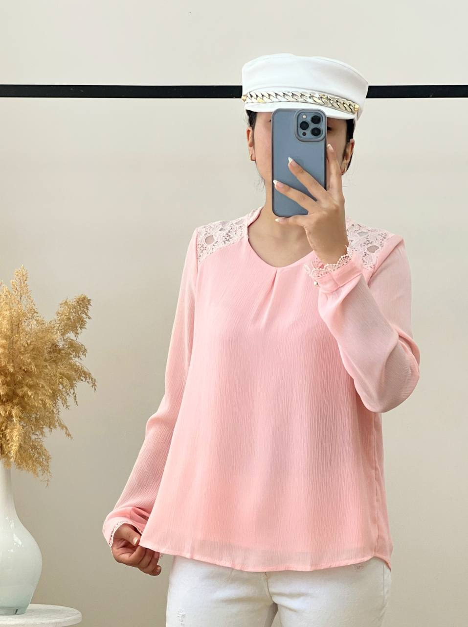 شومیز حریر کریشه آستردار کد 2653