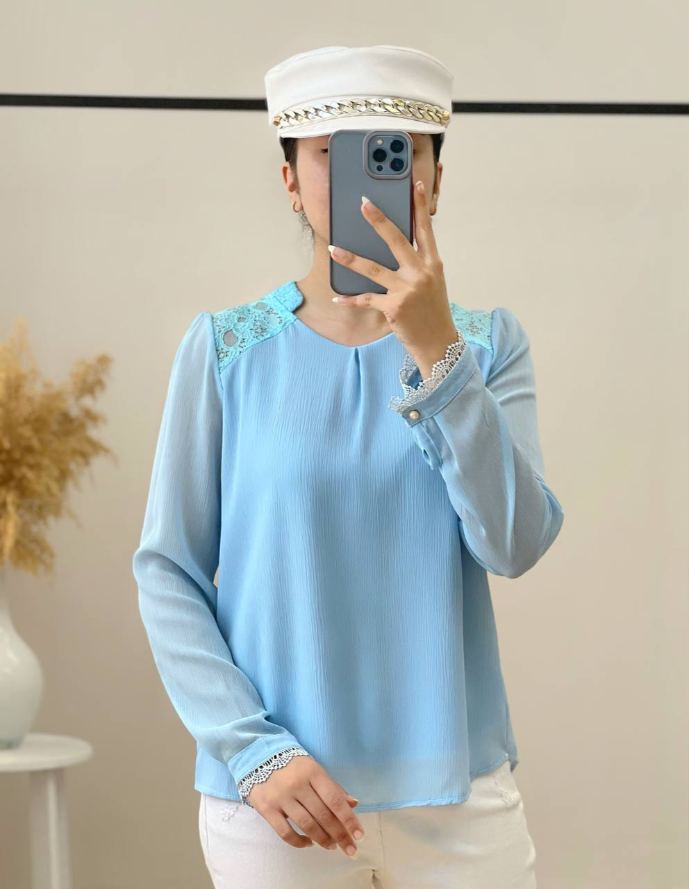 شومیز حریر کریشه آستردار کد 2653