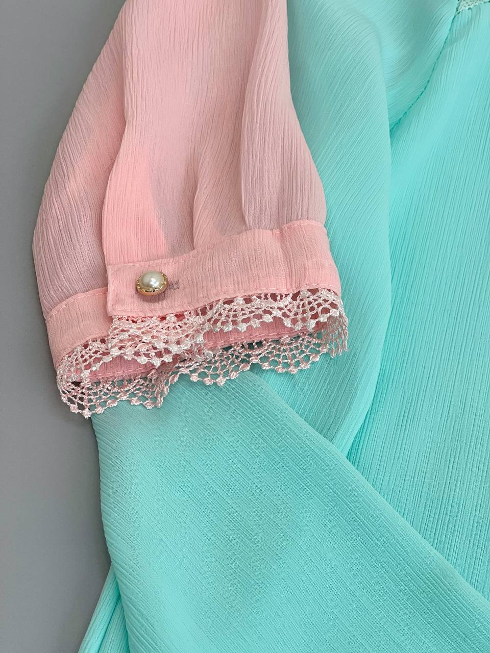 شومیز حریر کریشه آستردار کد 2653