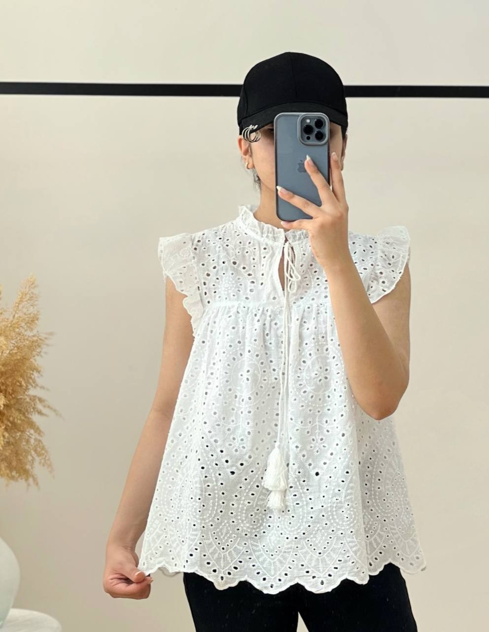 تاپ تمام خامه دوزی منگوله دار کد 2654