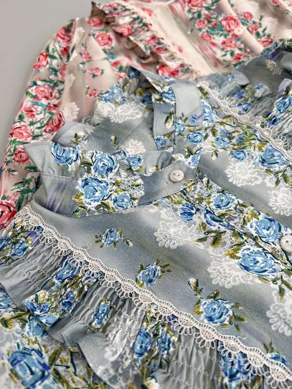 شومیز کرپ گلدار کد 2655