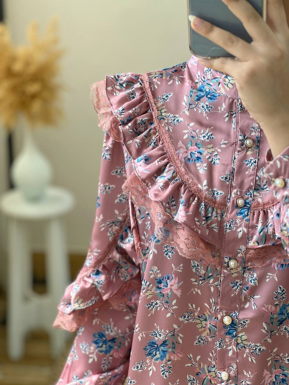 شومیز ساتن جلو چین کد 2658