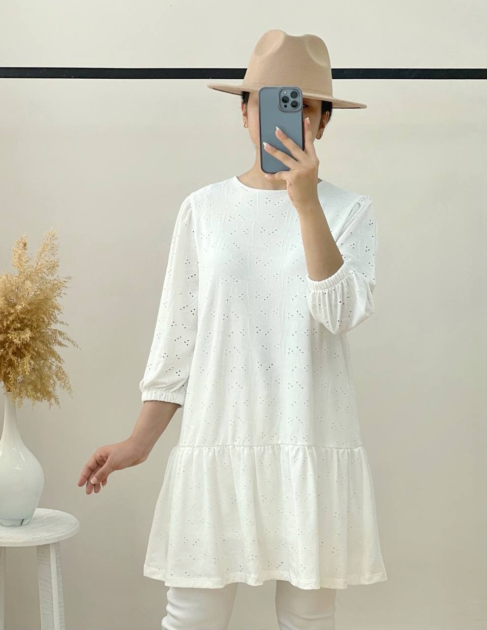 پیراهن خامه دوزی آستردار کد 2662