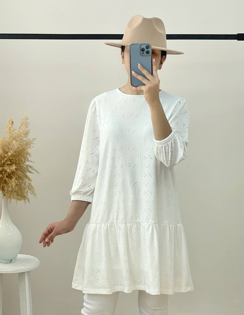 پیراهن خامه دوزی آستردار کد 2662