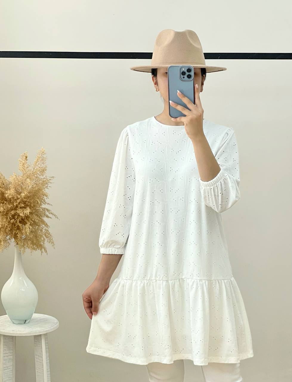 پیراهن خامه دوزی آستردار کد 2662