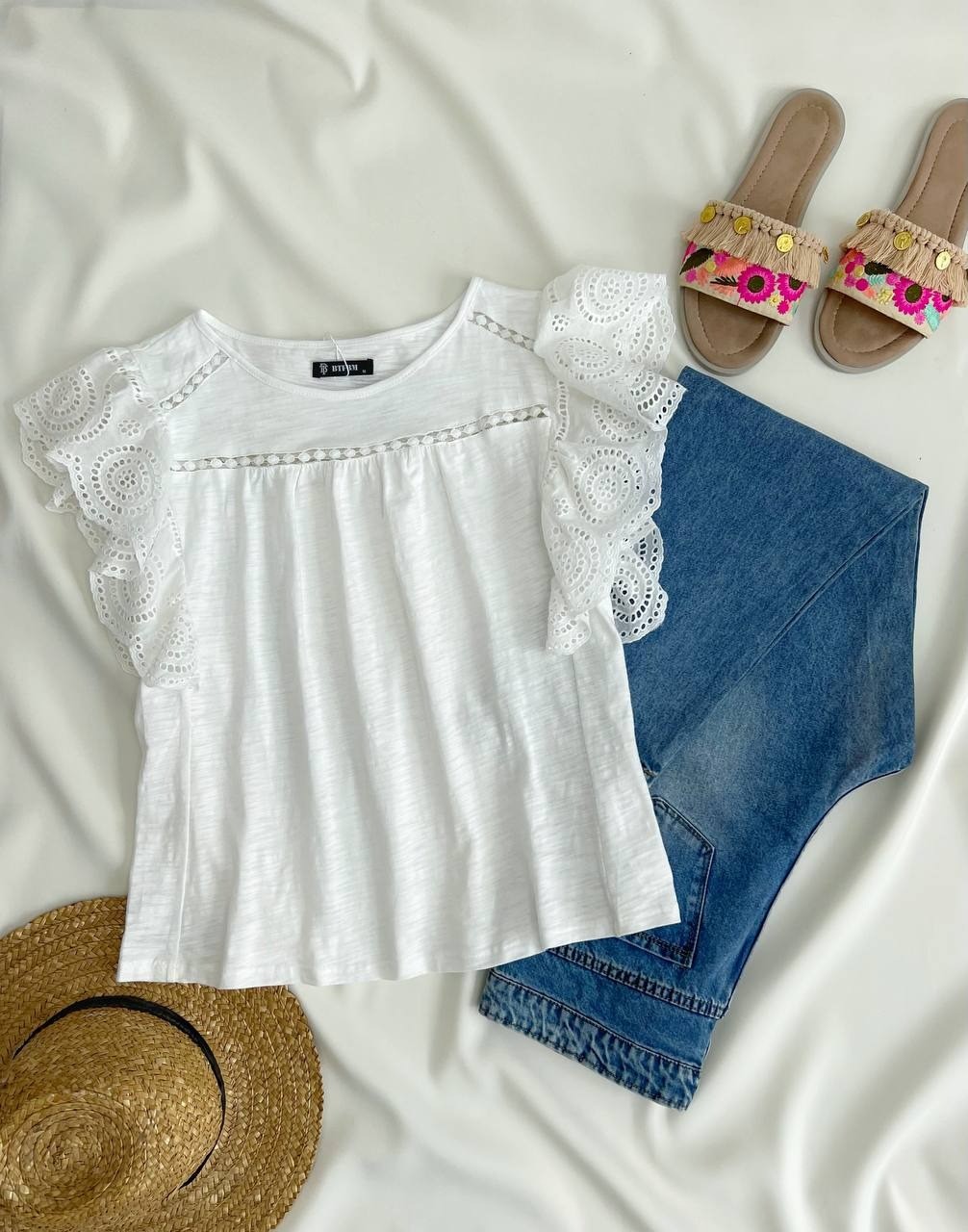 شومیز نخ پنبه استین خامه دوزی کد 2681