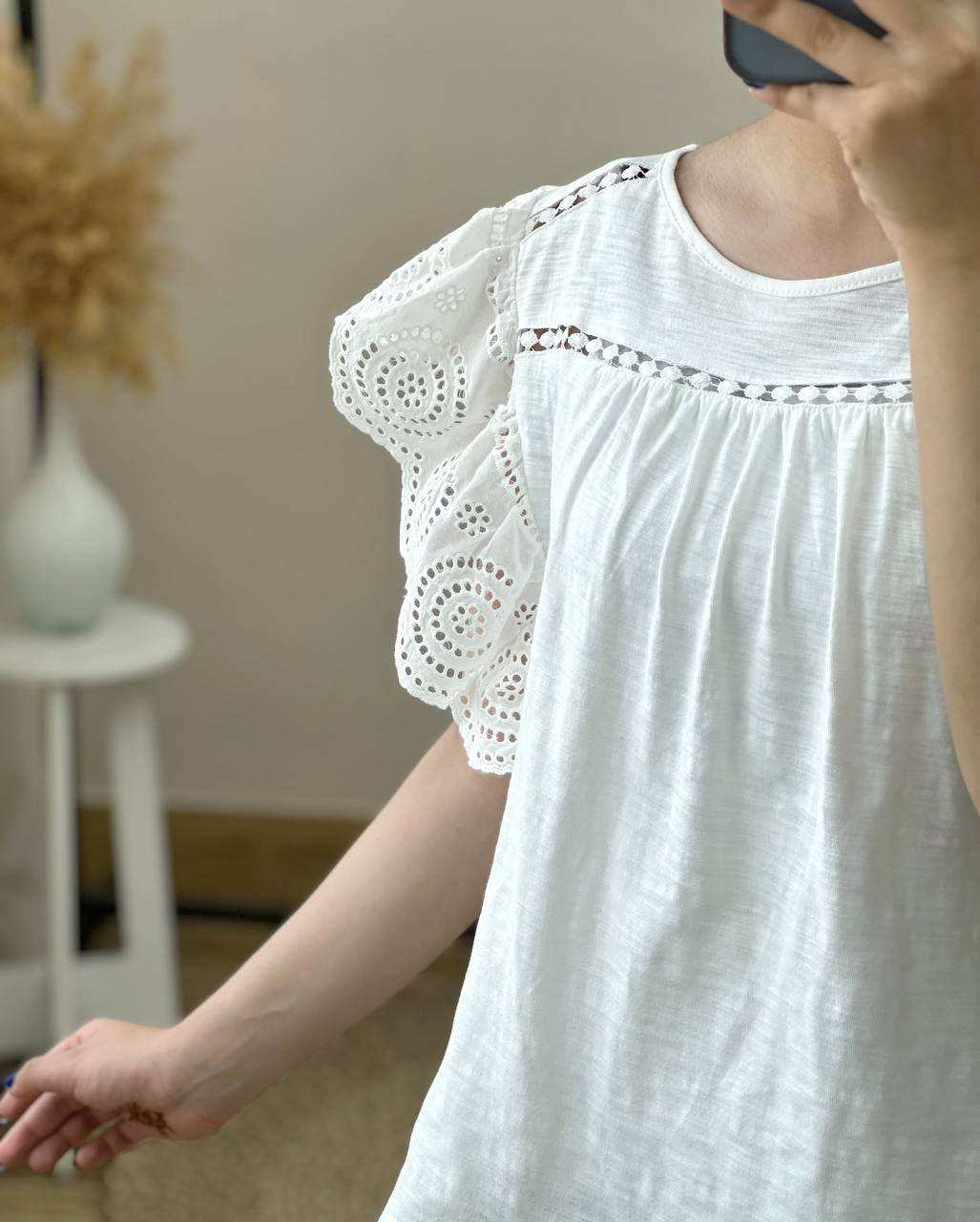 شومیز نخ پنبه استین خامه دوزی کد 2681