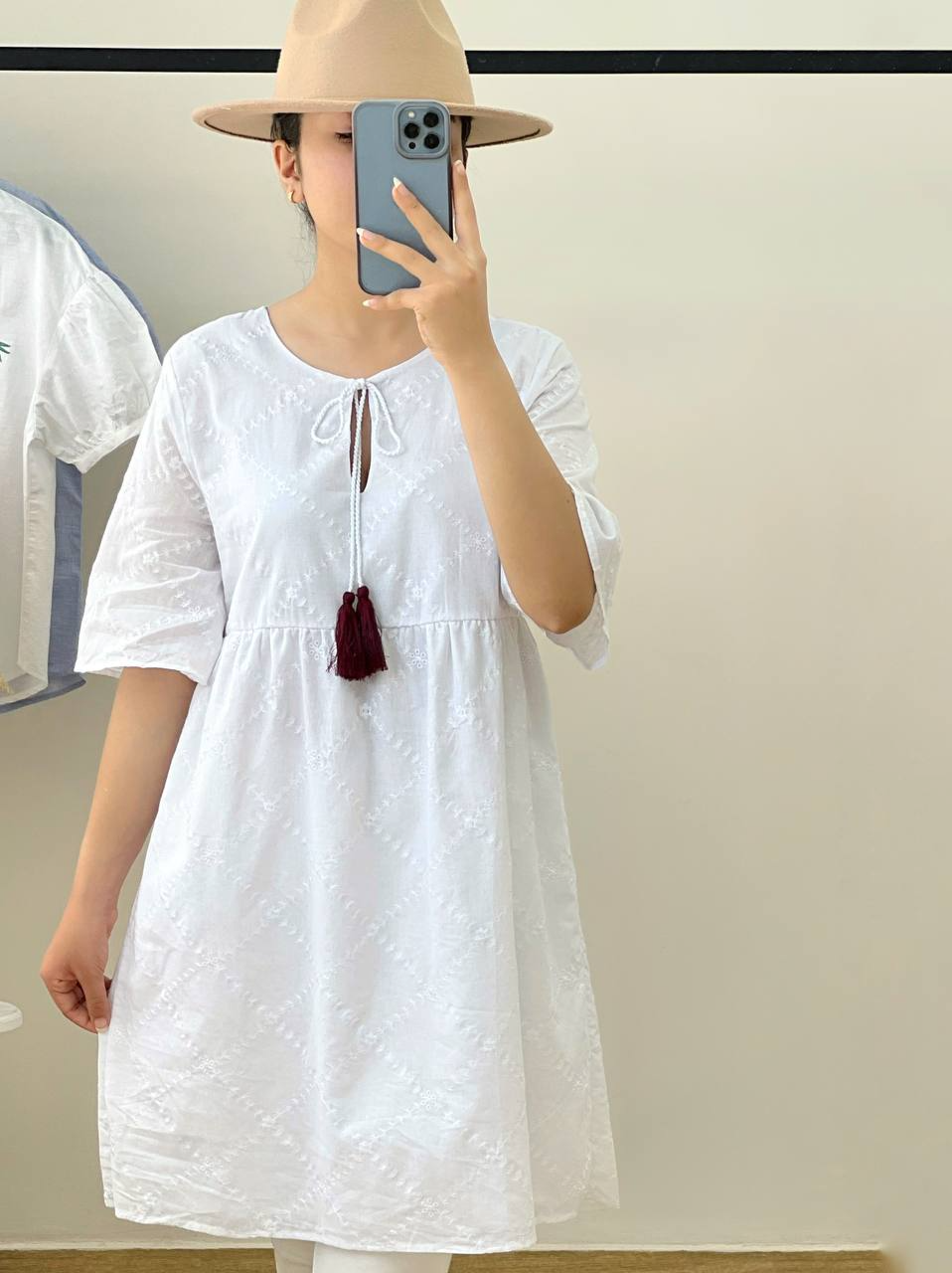 پیراهن خامه دوزی استردار کد 2696