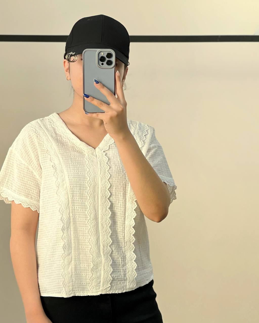 شومیز تمام خامه دوزی کد 2699