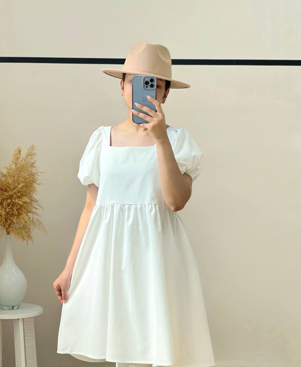 تونیک آستین پف کمر چین کد 2707