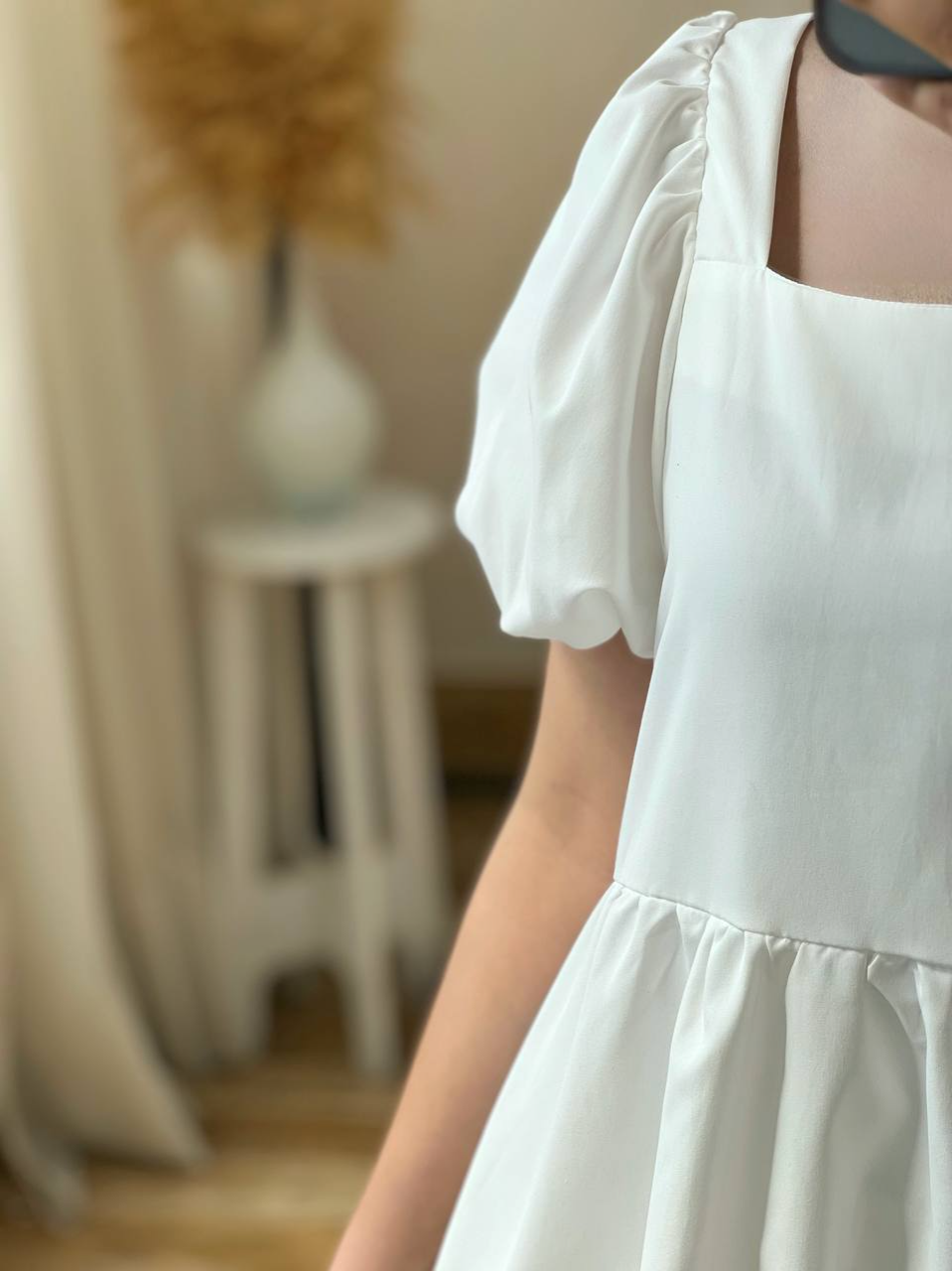 تونیک آستین پف کمر چین کد 2707