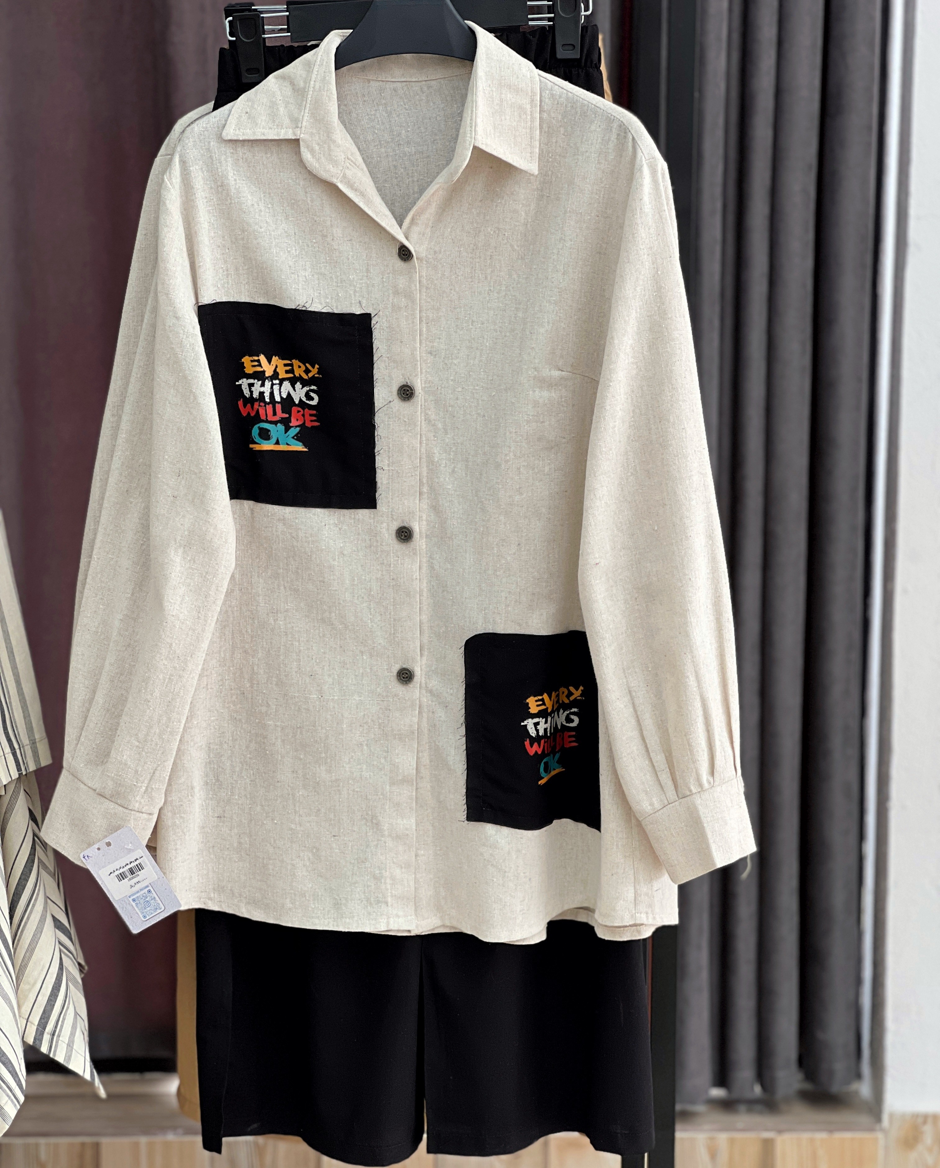 ست دو تیکه شومیز و شلوار بگ بغل چاک کد 2713