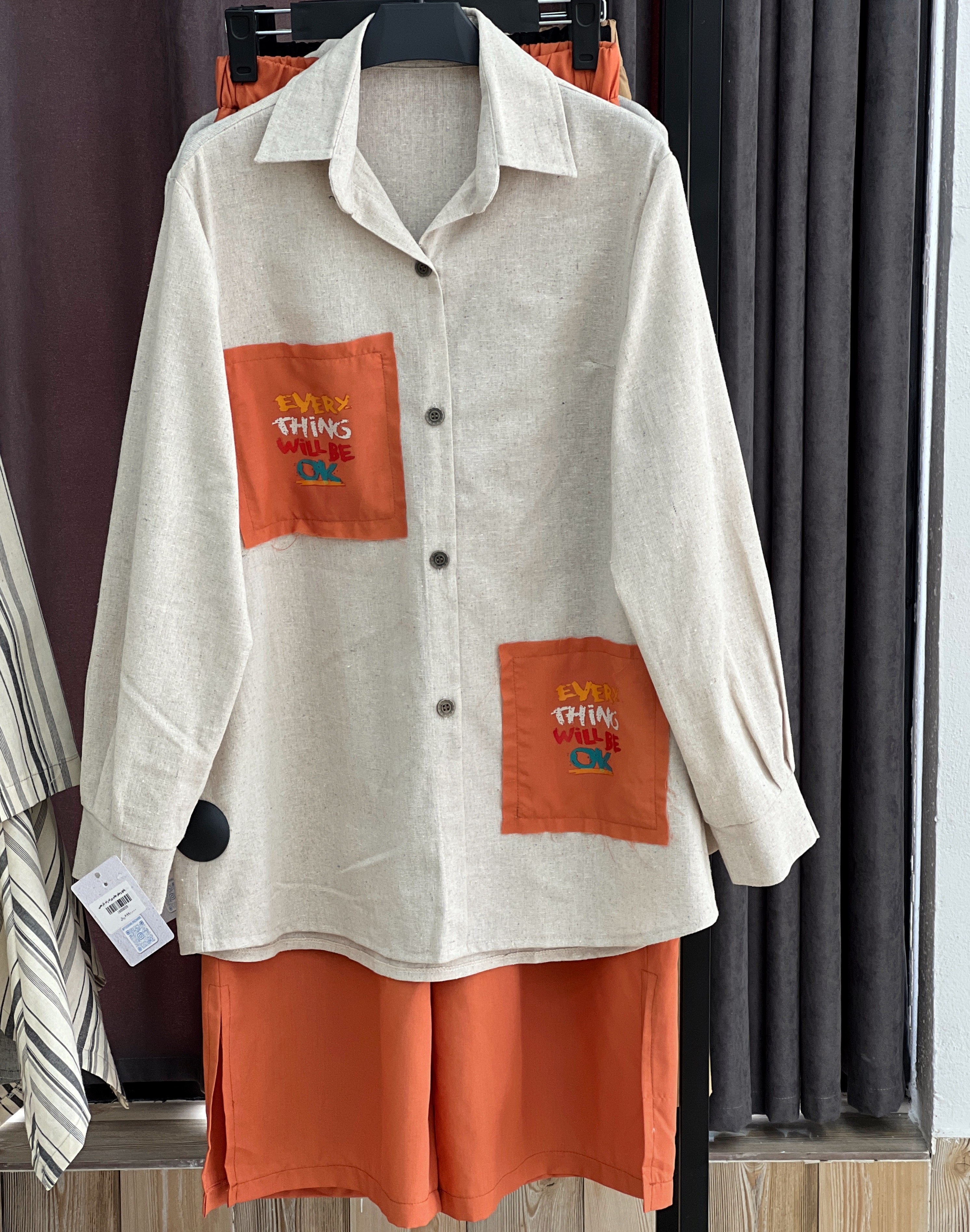 ست دو تیکه شومیز و شلوار بگ بغل چاک کد 2713