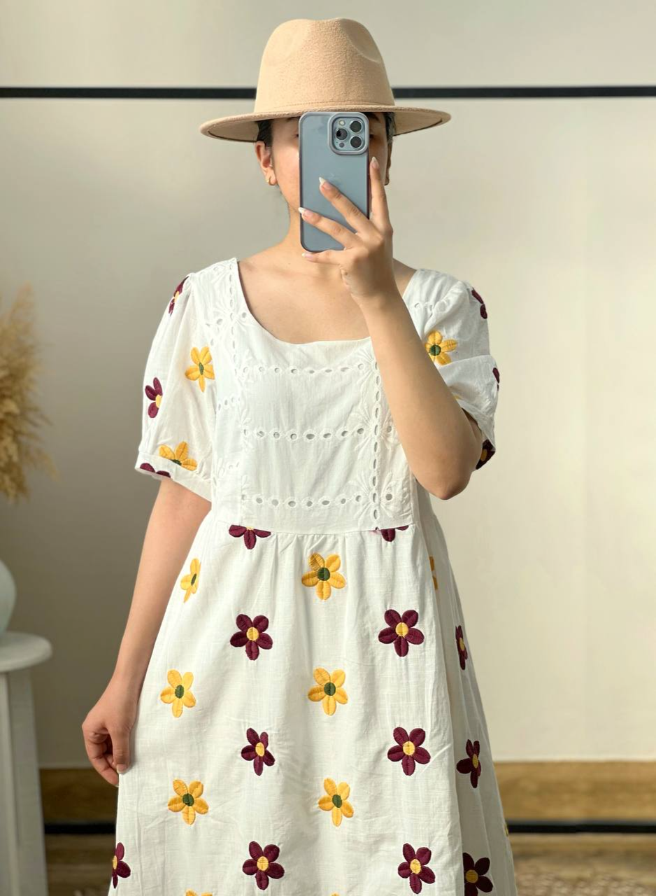 پیراهن خامه دوزی استردار کد 2718