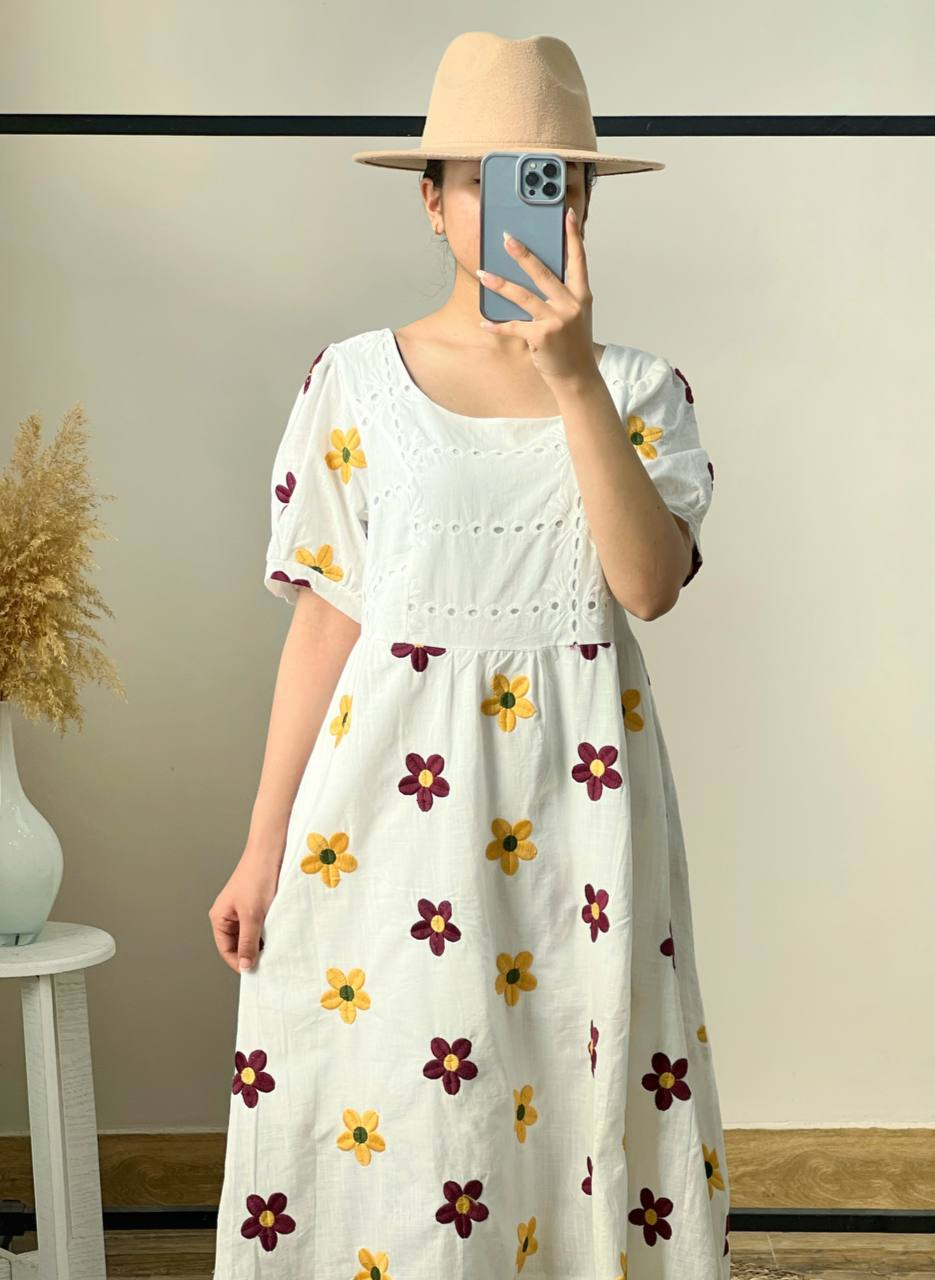 پیراهن خامه دوزی استردار کد 2718