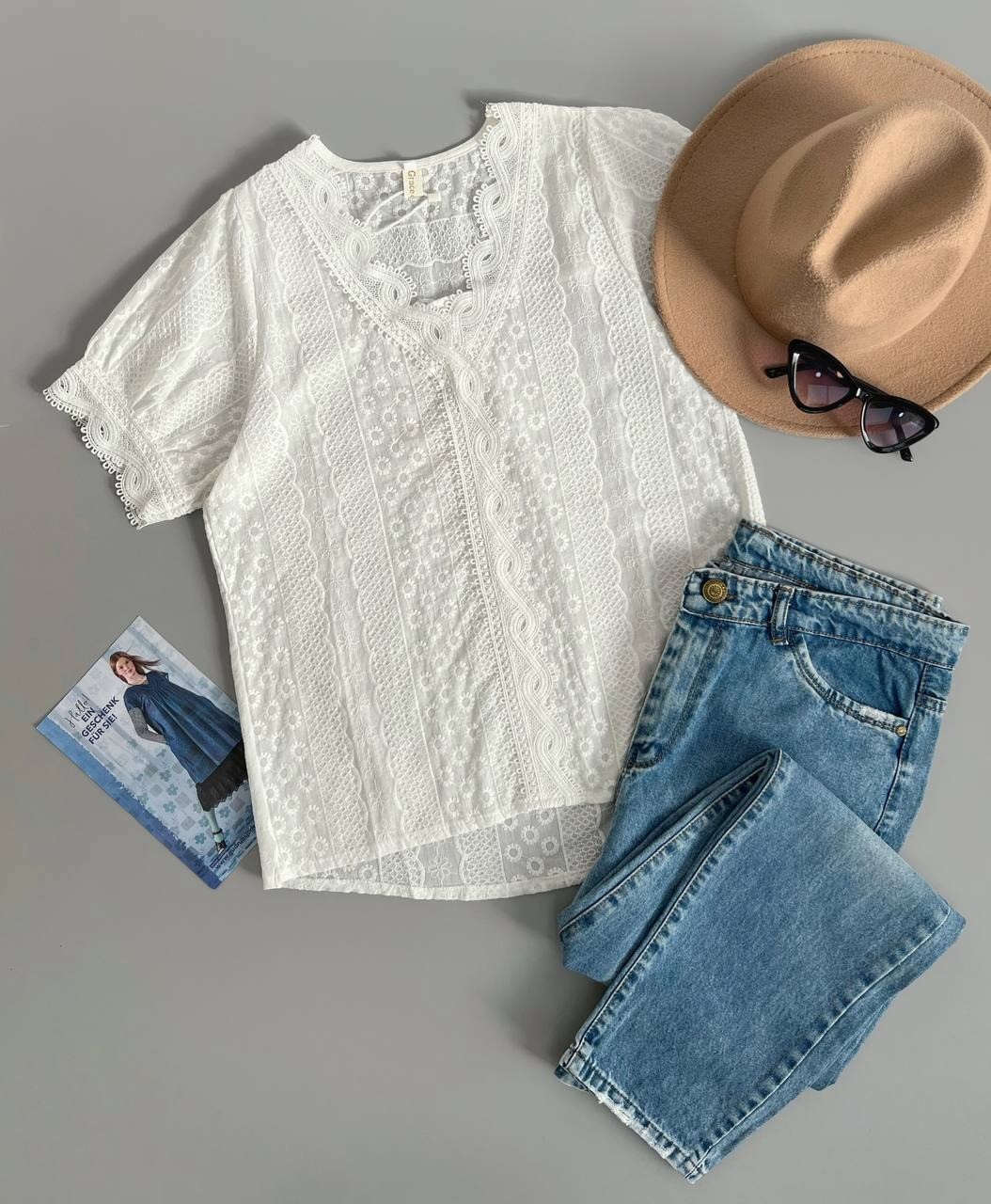 شومیز تمام خامه دوزی کد 2723