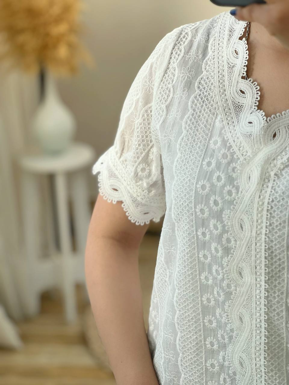 شومیز تمام خامه دوزی کد 2723