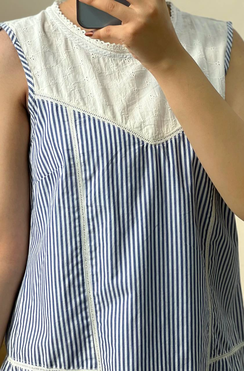 تاپ کتان نخ خامه دوزی کد 2726