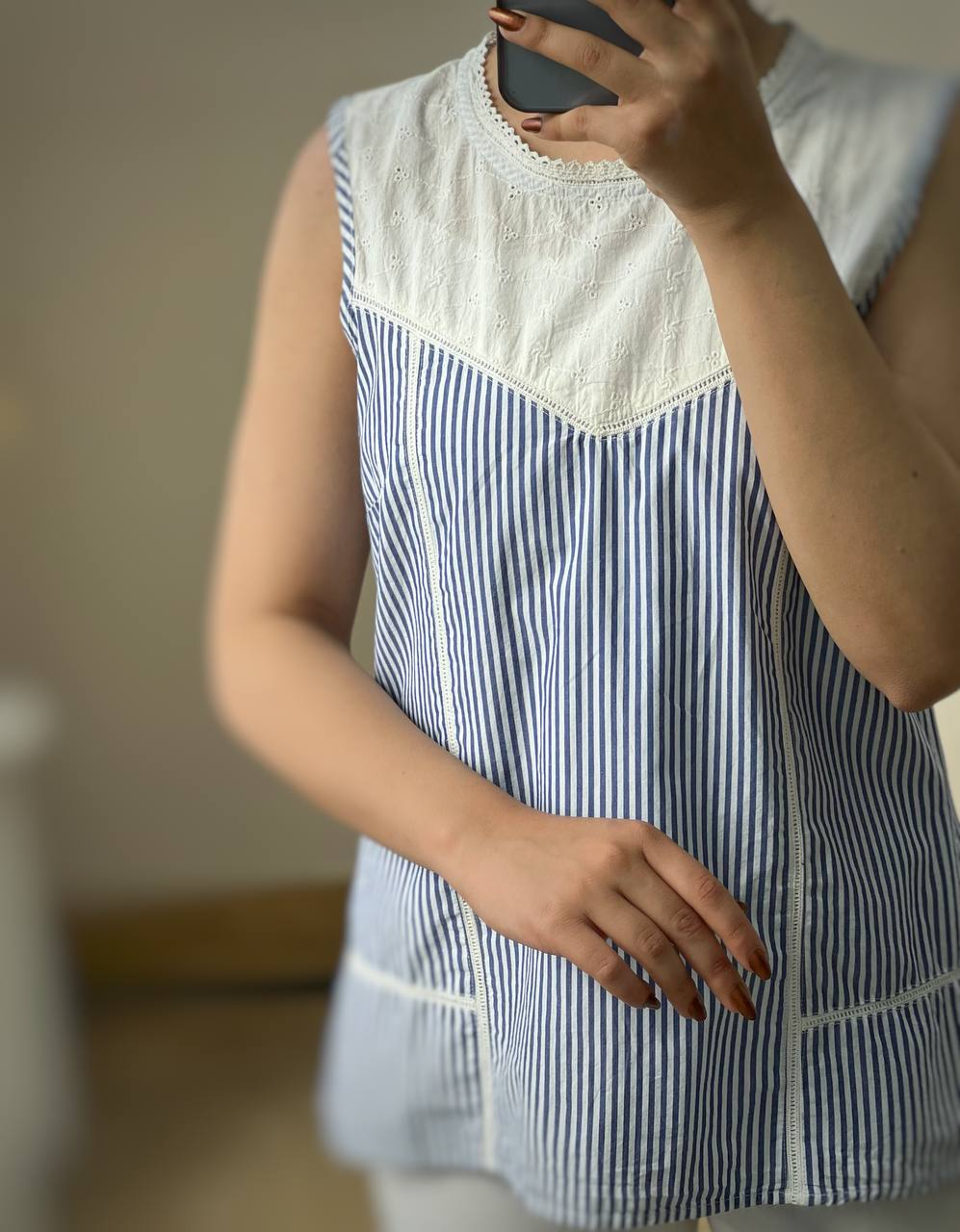 تاپ کتان نخ خامه دوزی کد 2726