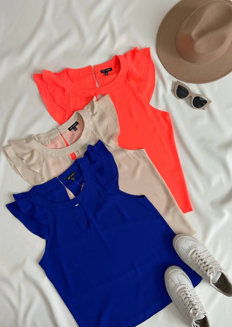 تاپ حلقه آستین چین دار کد 2734