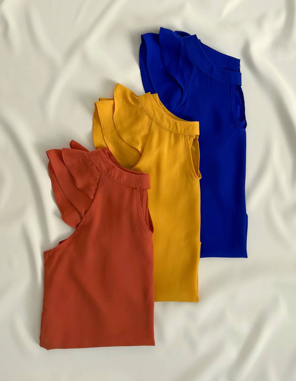 تاپ حلقه آستین چین دار کد 2734