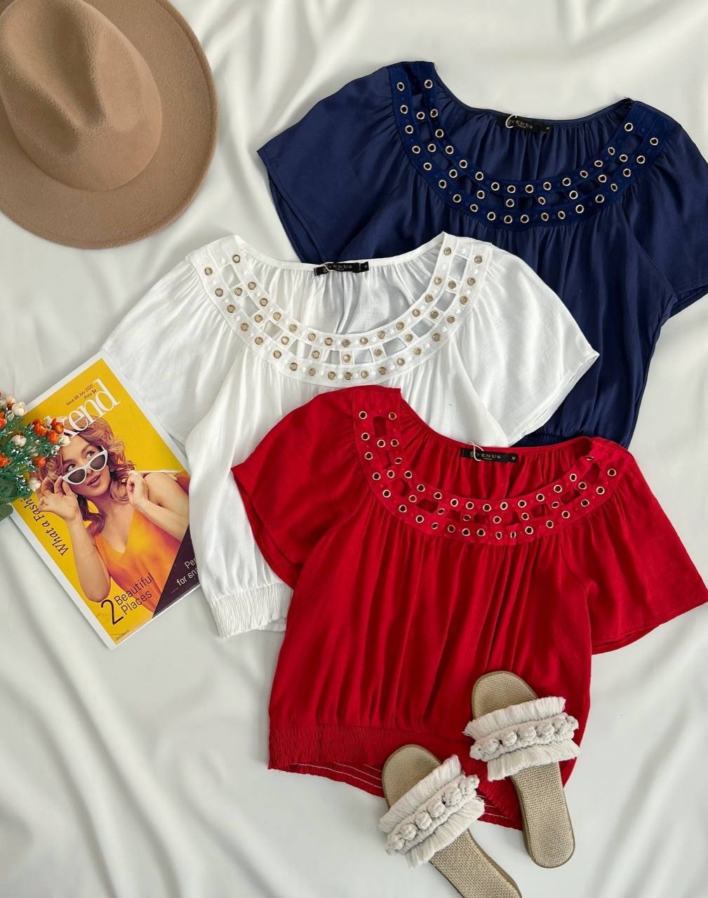 شومیز لینن پایین کش کد 2735