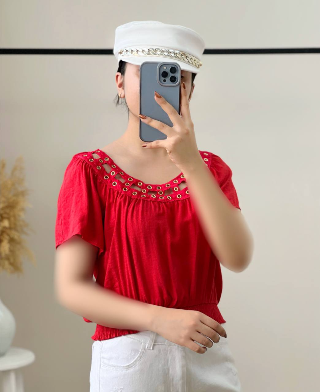 شومیز لینن پایین کش کد 2735