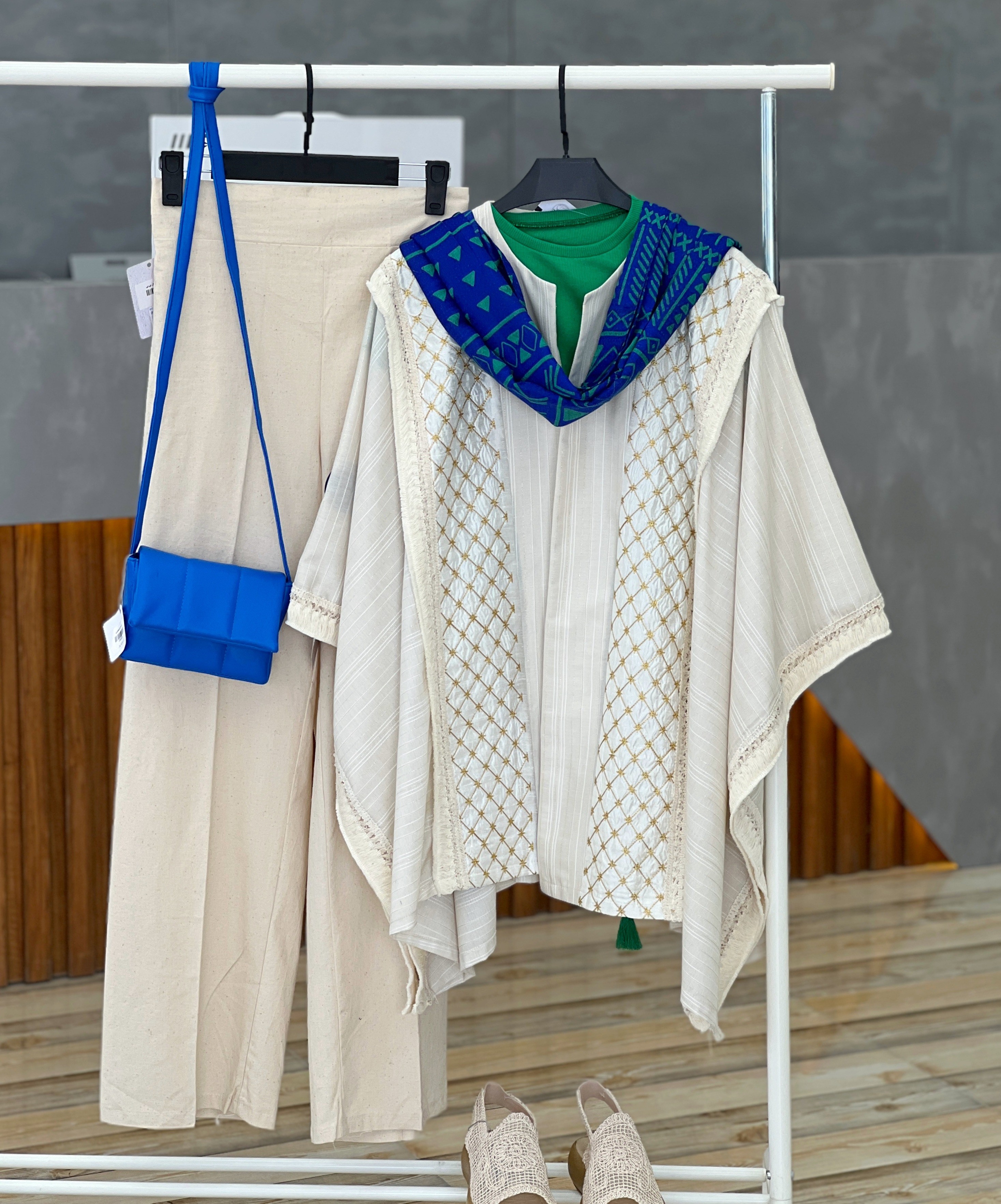 مانتو پانچ لینن نچرال کد 2738