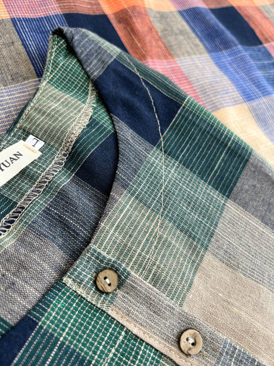 شومیز چهارخونه بغل چاک کد 2740