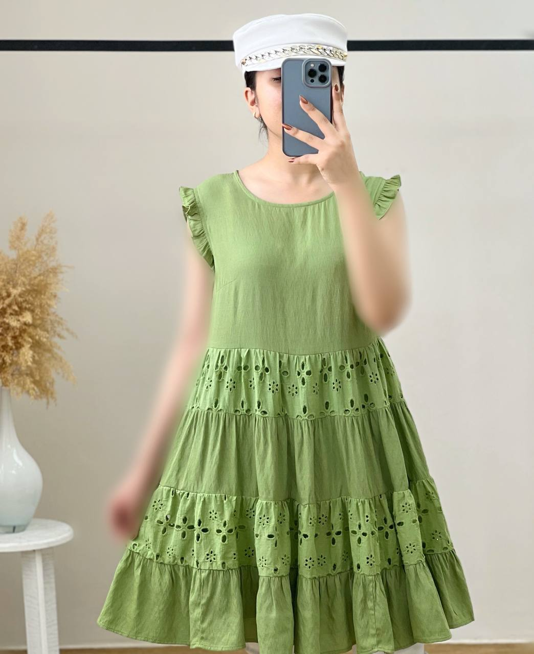 پیراهن لینن + خامه دوزی کد 2742