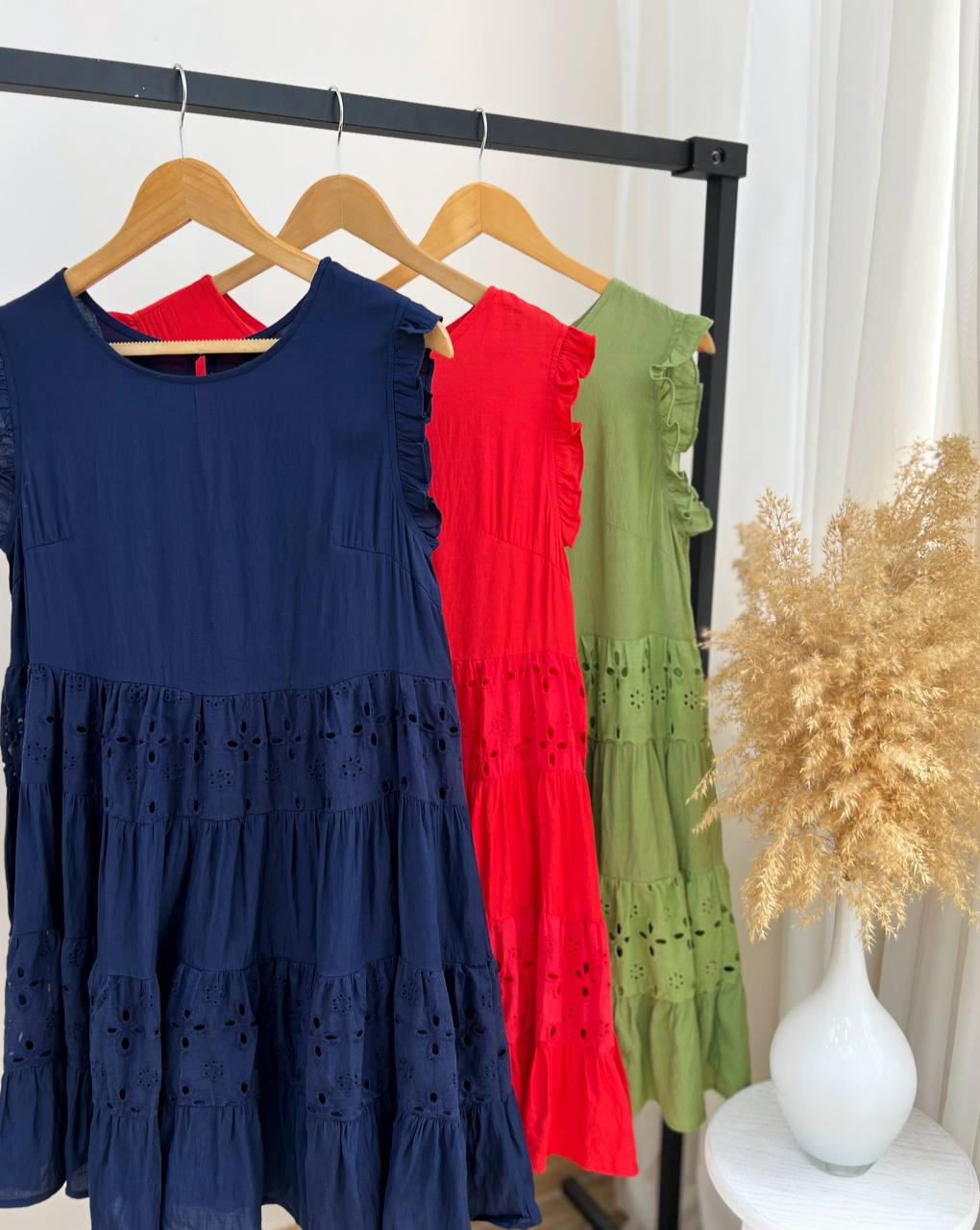 پیراهن لینن + خامه دوزی کد 2742