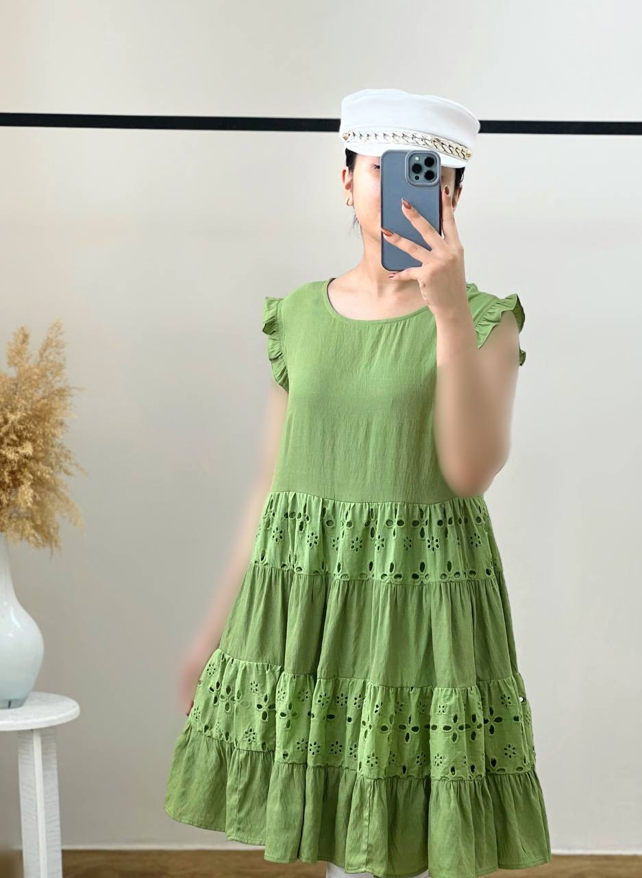 پیراهن لینن + خامه دوزی کد 2742