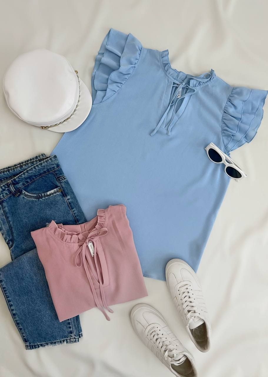 تاپ آستین چین جلو پاپیون کد 2745