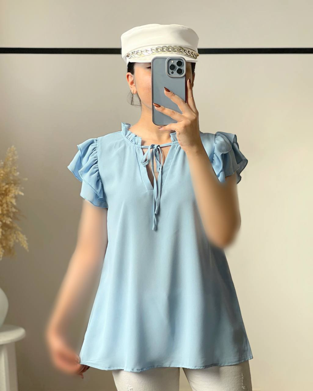 تاپ آستین چین جلو پاپیون کد 2745