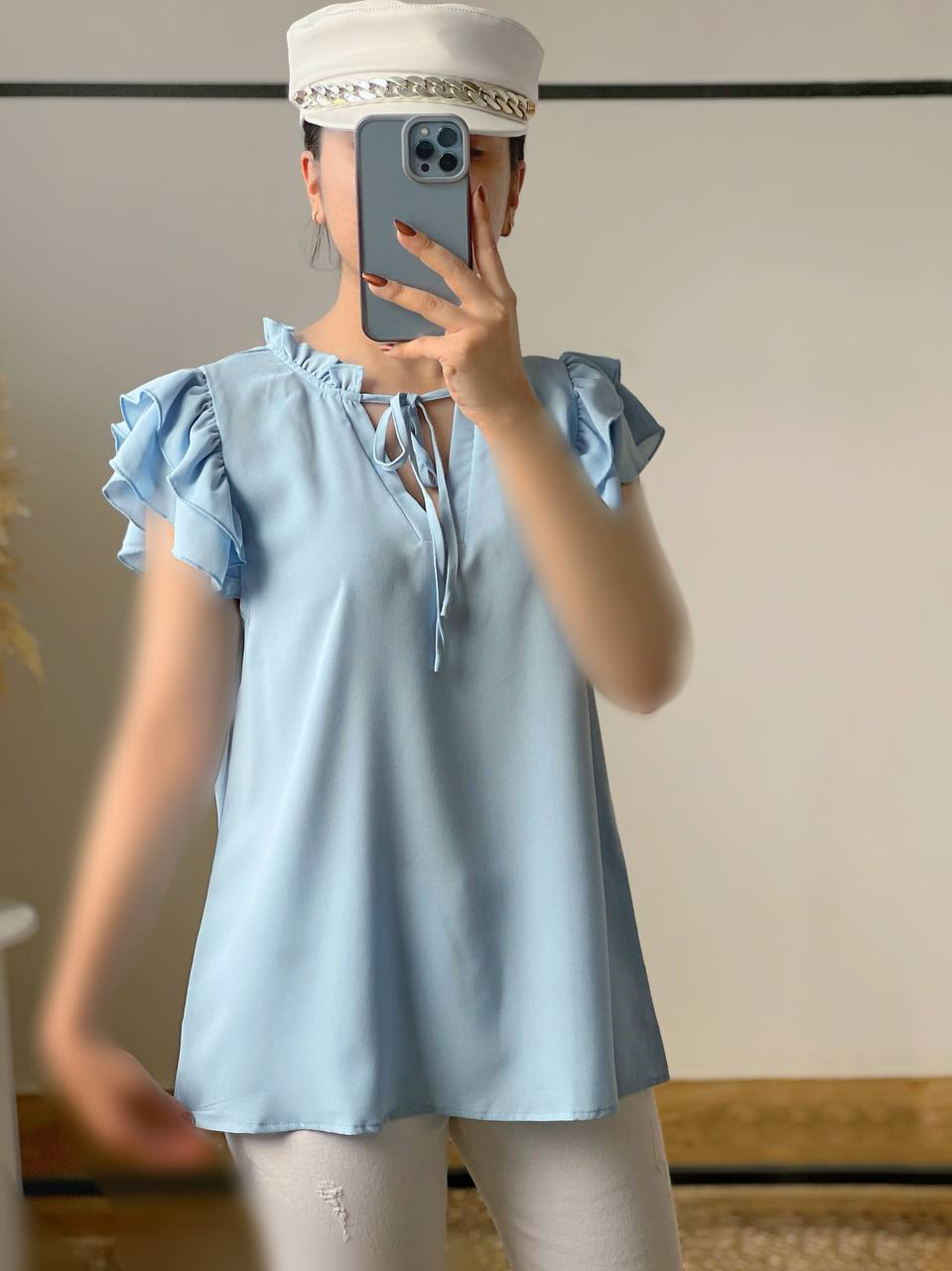 تاپ آستین چین جلو پاپیون کد 2745