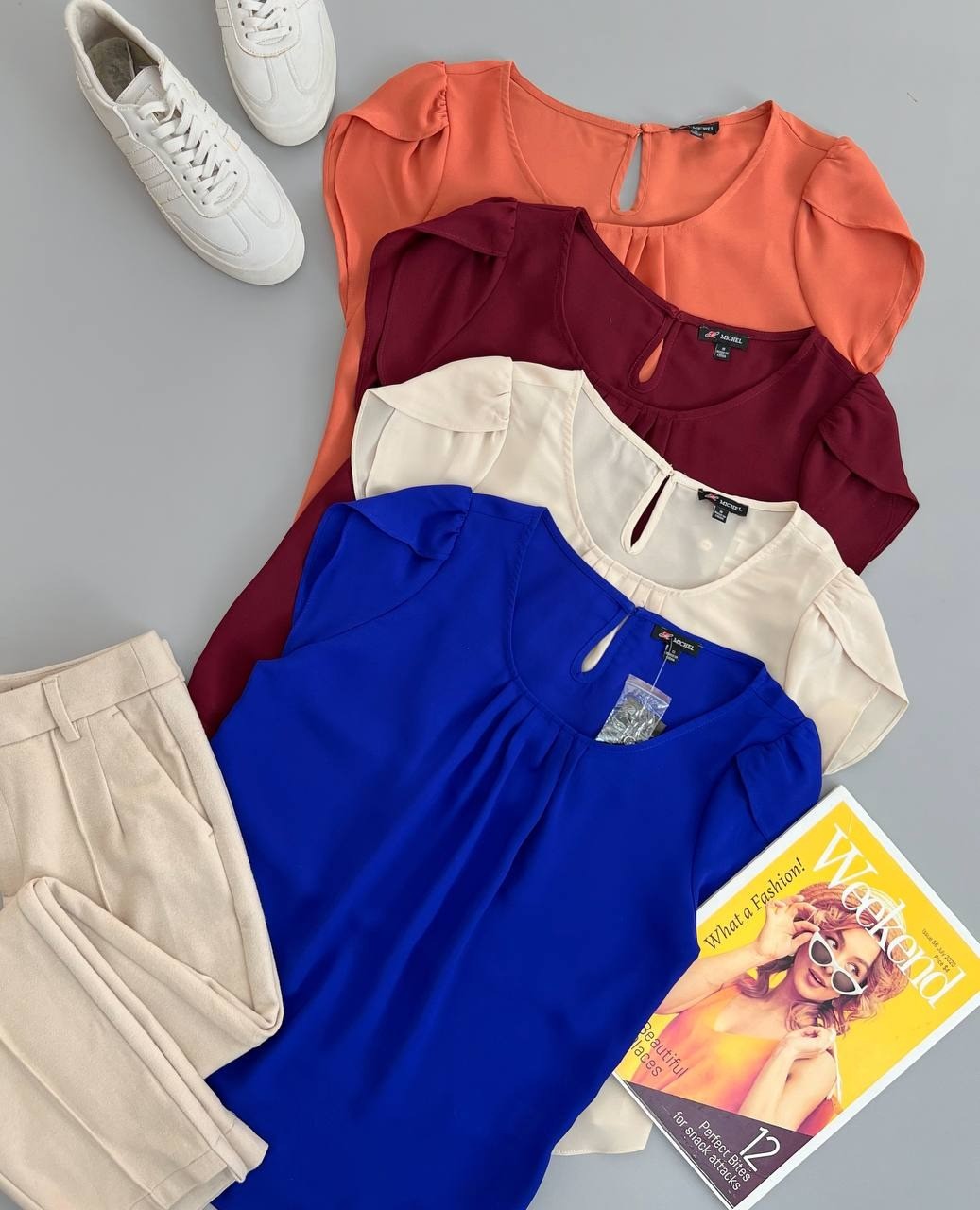 تاپ کرپ حریر آستین لاله کد 2752