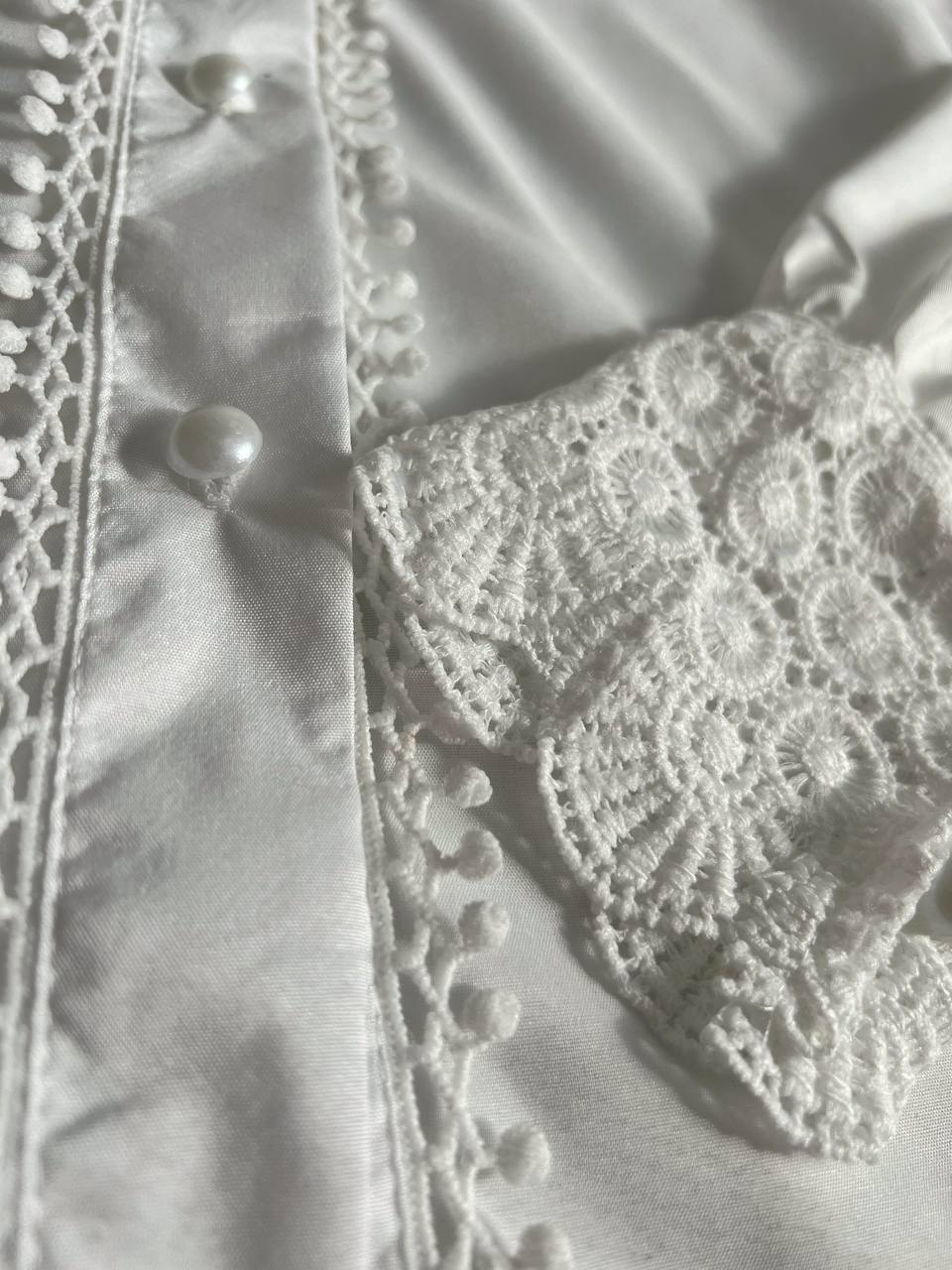 شومیز کرپ نوار گیپور کد2757