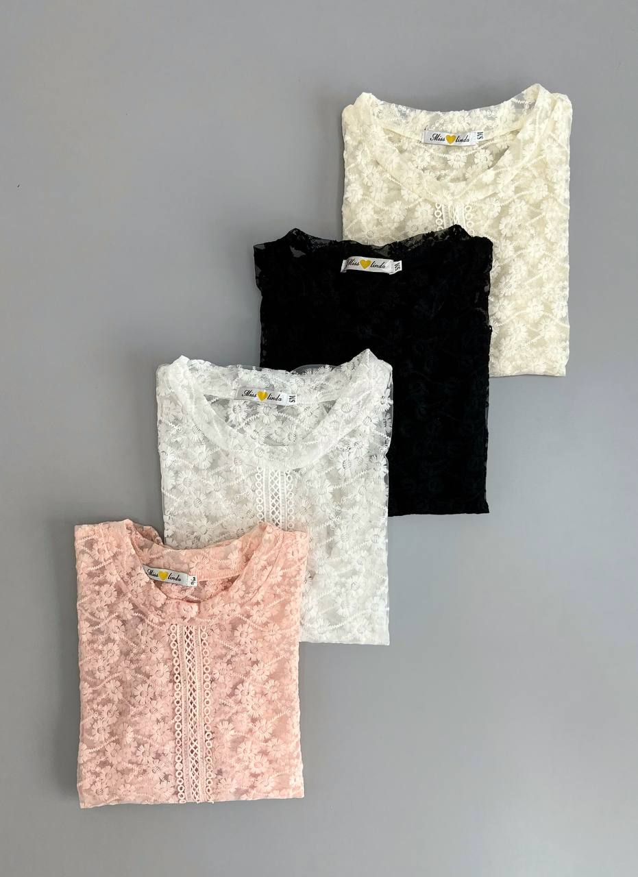 شومیز آستین پف تمام گلدوزی کد 2759