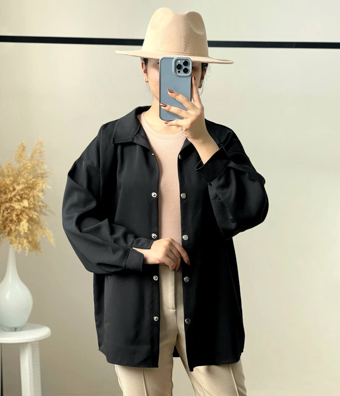 شومیز مانتویی کرپ کد 2762