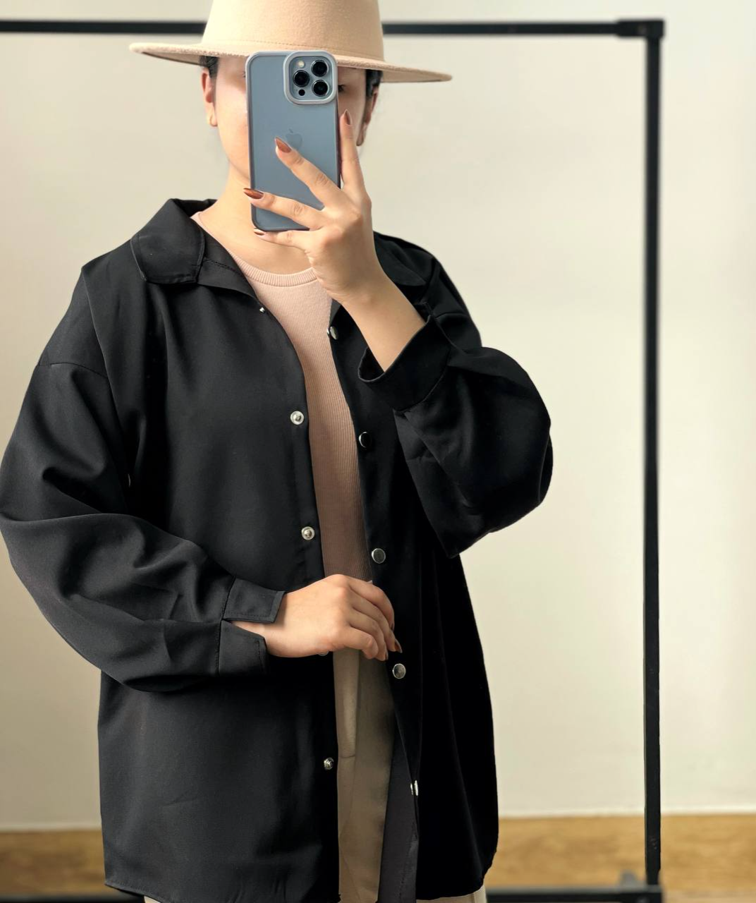 شومیز مانتویی کرپ کد 2762