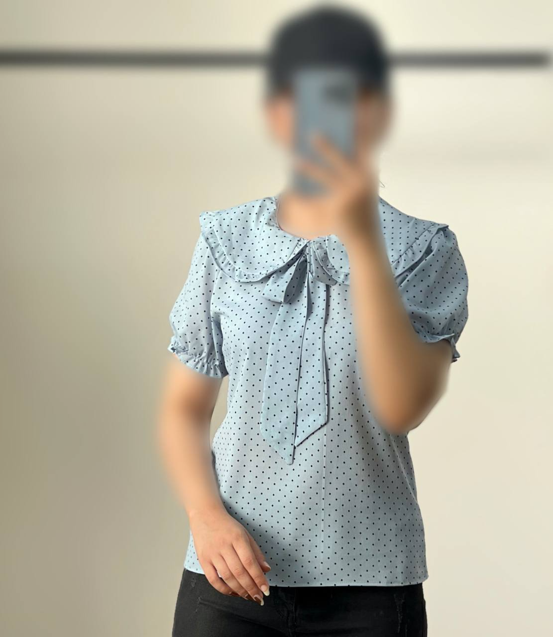 شومیز کرپ حریر جلو پاپیون کد 2763