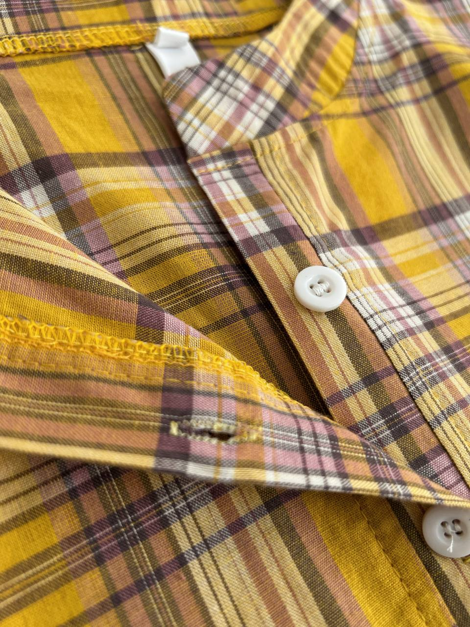 شومیز چهارخونه جلو بسته کد 2764