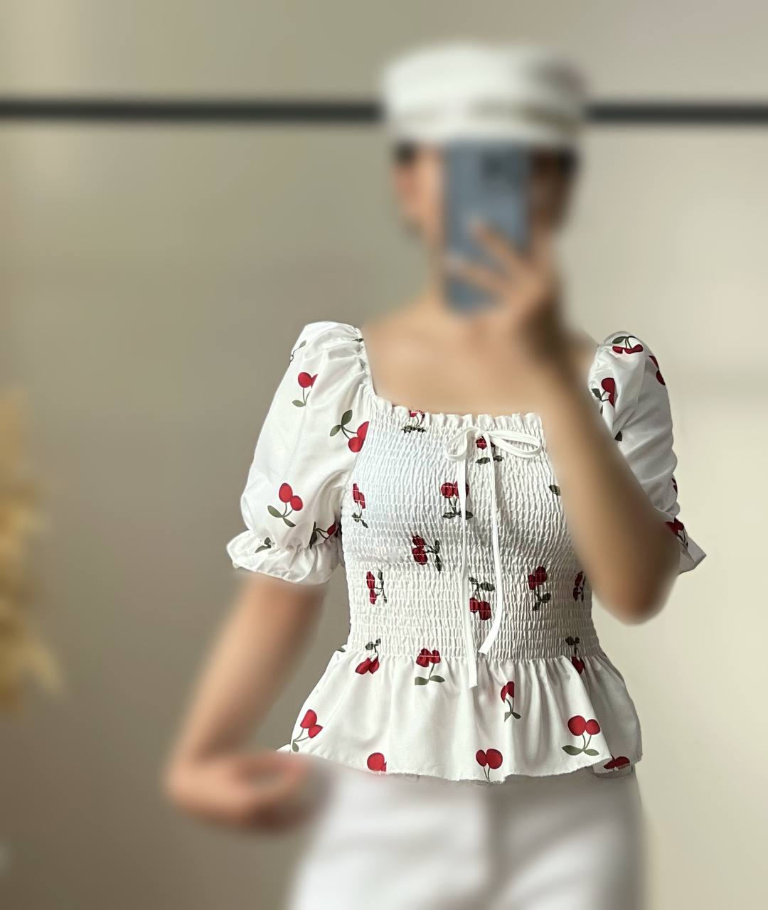 شومیز آستین پف آلبالو کد2765