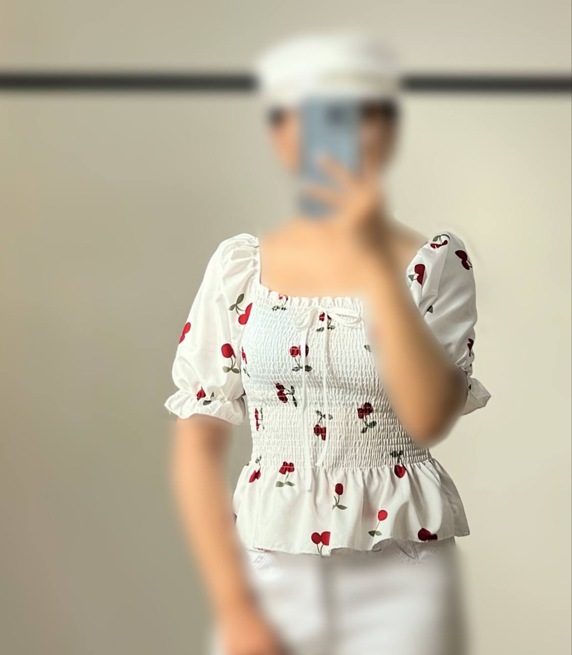 شومیز آستین پف آلبالو کد2765