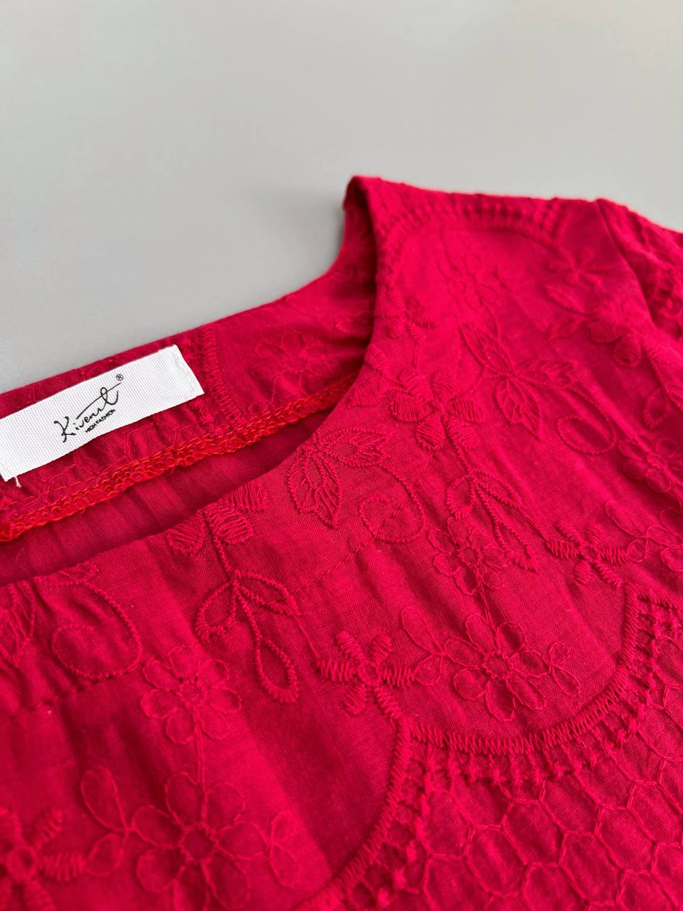 شومیز تمام خامه دوزی آستین پف کد 2768