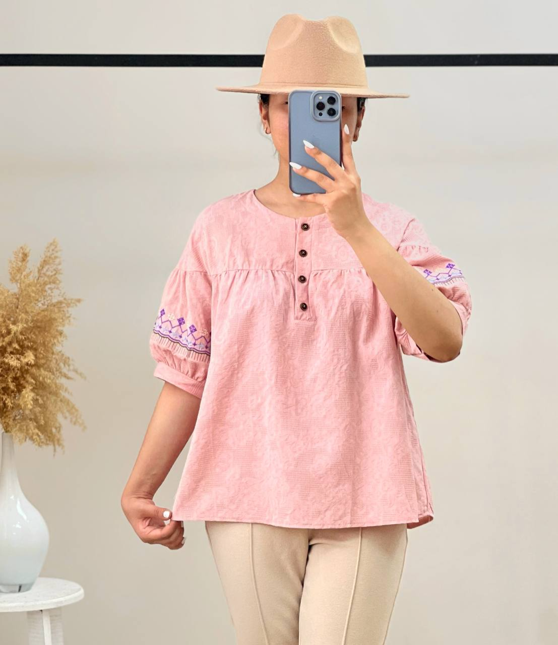 شومیز کنف گل برجسته کد 2774