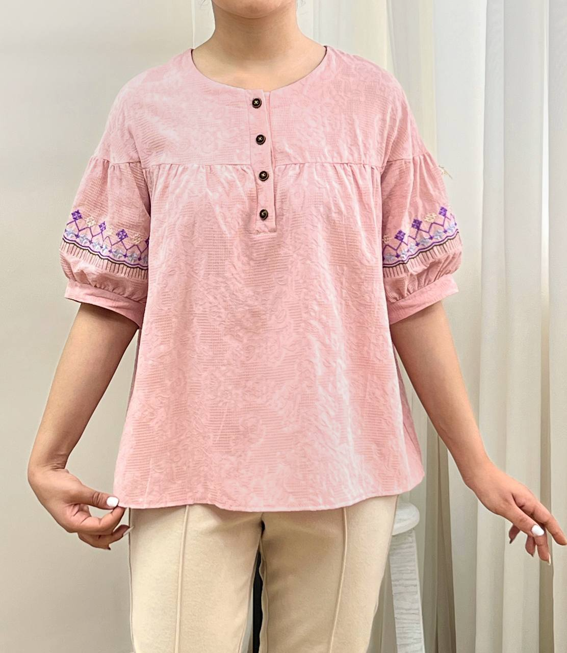 شومیز کنف گل برجسته کد 2774