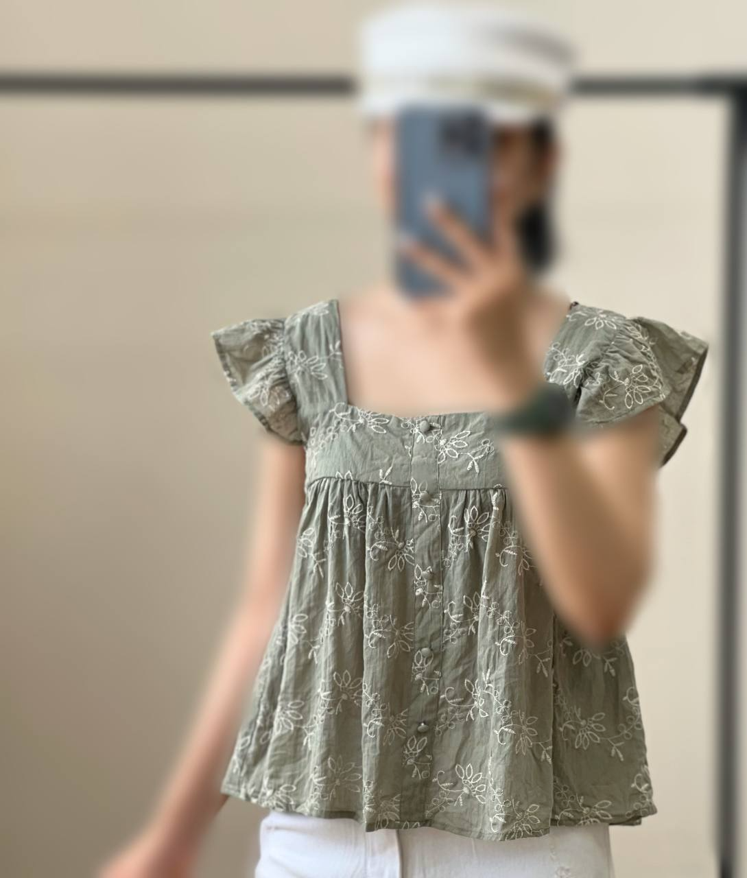 تاپ استین چین خامه دوزی کد 2775